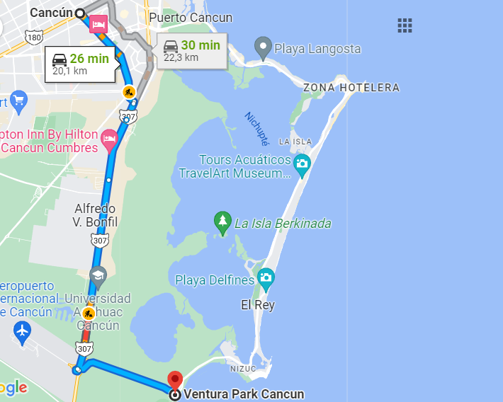 Ventura Park em Cancún: Mapa