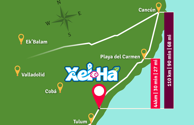 Parque Xel-Há em Cancún: Mapa