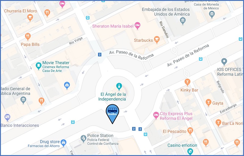 Mapa Avenida Paseo de La Reforma