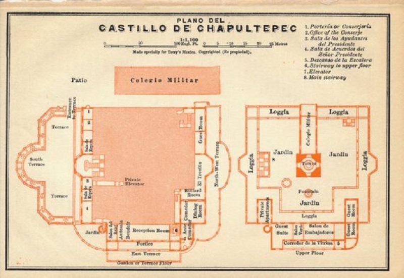 Mapa del Castillo de Chaputelpec en Ciudad de México