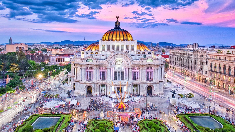 Pôr do sol na Cidade do México