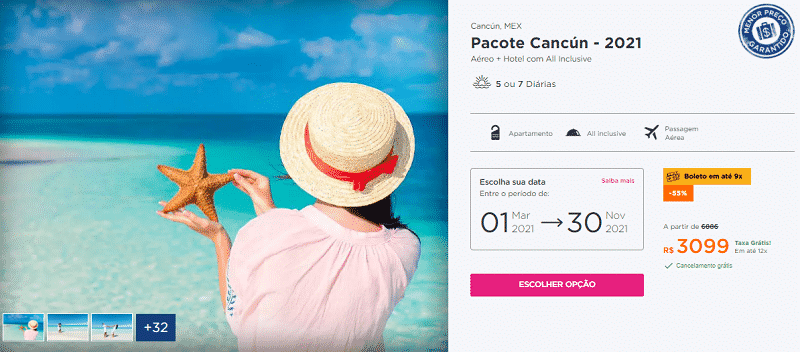 Pacote Hurb Cancún 2021