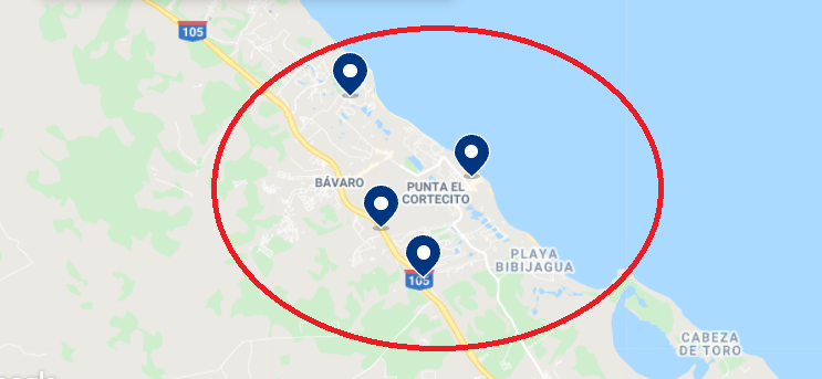 Mapa: Melhor região para ficar em Punta Cana