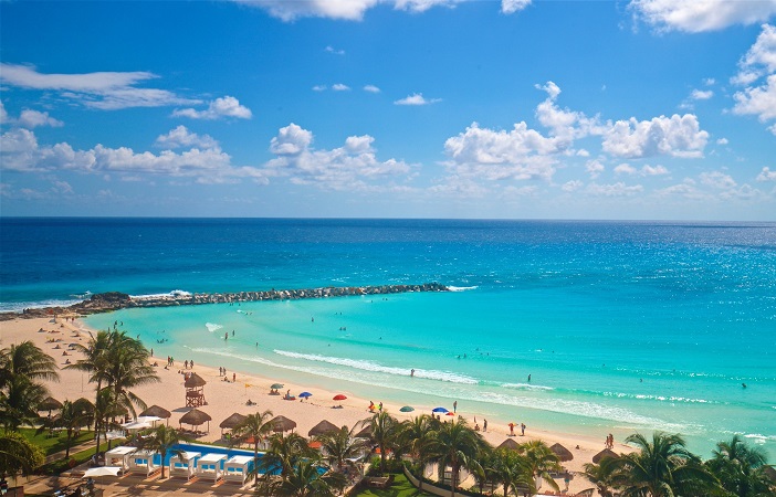 Praia paradisíaca de Cancún